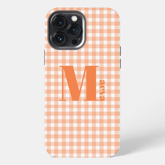 orange gingham Case-Mate iPhone case (Back)