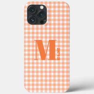 orange gingham Case-Mate iPhone case