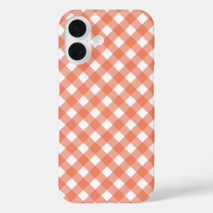 Orange gingham iPhone 16 case