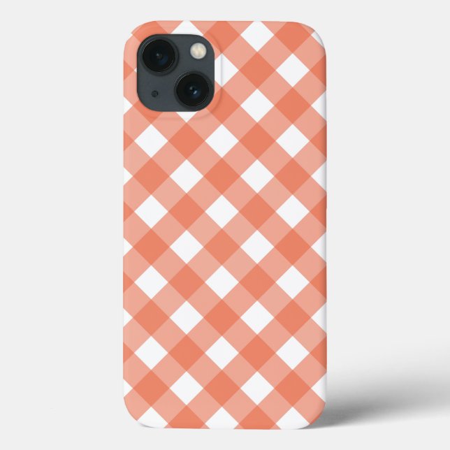 Orange gingham Case-Mate iPhone case (Back)