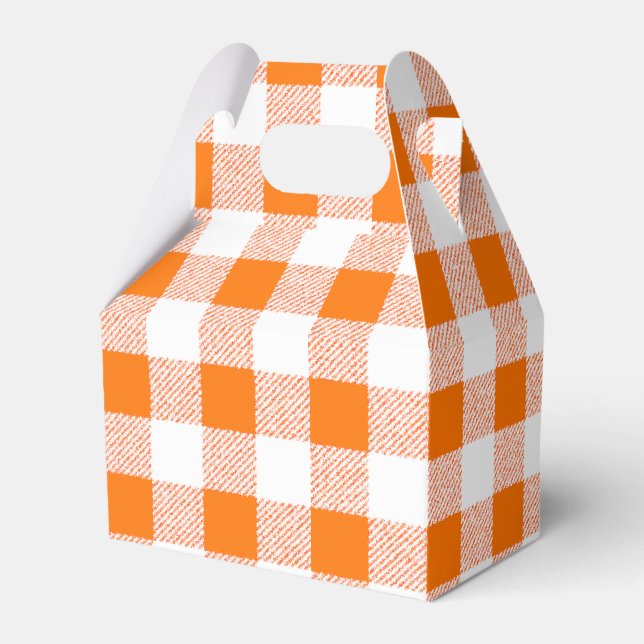 orange gingham check favour box (Front Side)