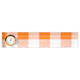 Orange Gingham Check Pattern Nameplate