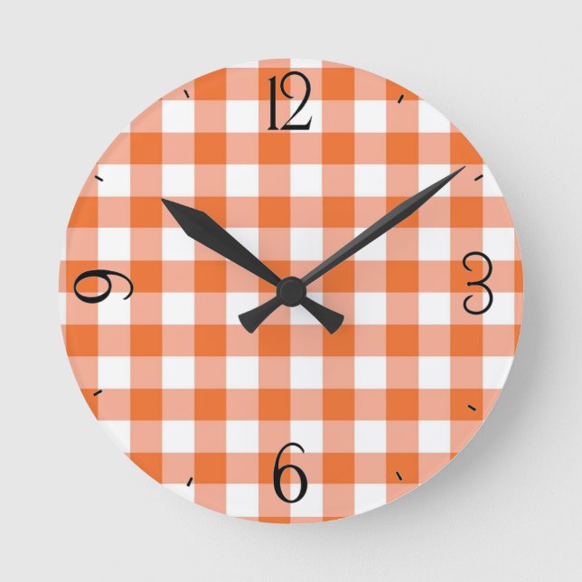 Orange Gingham Clock (Front)