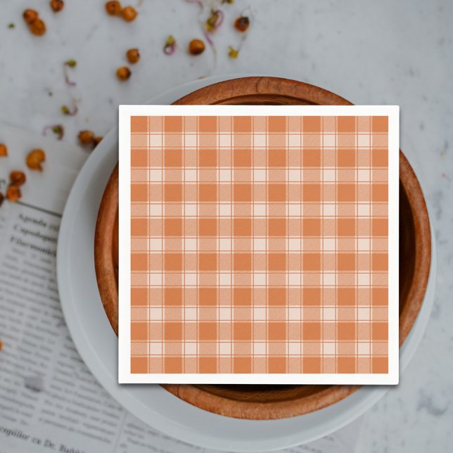Orange Gingham Fall Autumn Napkin (Creator Uploaded)