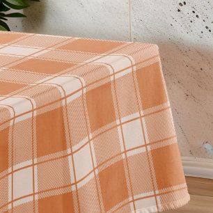 Orange Gingham Fall Autumn Tablecloth