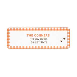 Orange Gingham Fall Baby Shower Return Address