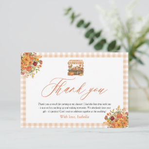 Orange Gingham Fresh Off The Market Thank you Card