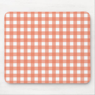 Orange gingham mouse mat
