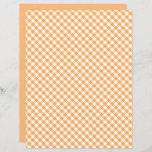 Orange Gingham Scrapbook Paper