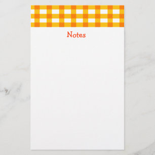 Orange Gingham Stationery