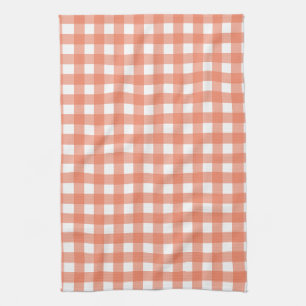 Orange gingham tea towel
