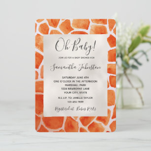 Orange Giraffe Animal Invitation