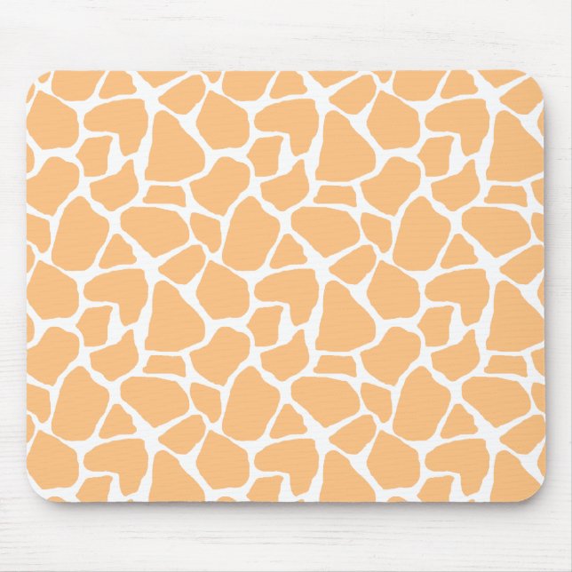 Orange Giraffe Print Mousepad (Front)