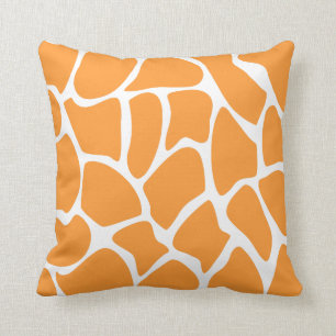 Orange Giraffe Print Pattern. Cushion