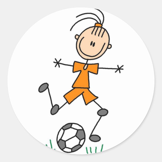Orange Girls Soccer Sticker (Front)