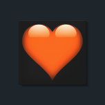 Orange Glass Heart Customisable Canvas Print<br><div class="desc">A large glossy glass heart appears on this wrapped canvas for your delight! This glass heart design is available in ten colours and on any background colour your heart desires!  
Make a statement with this canvas hanging on your wall! 
Resize the canvas to any size you like!</div>