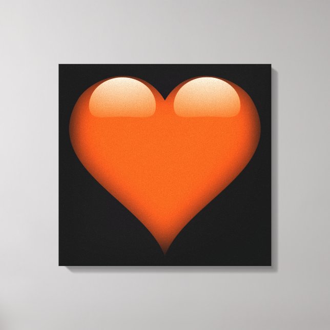 Orange Glass Heart Customisable Canvas Print (Front)