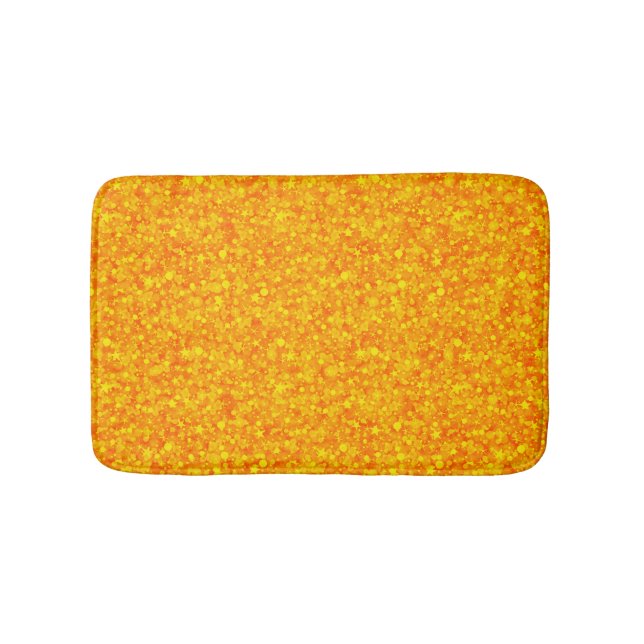 Orange Glitter And Sparkles Pattern Bath Mat (Front)