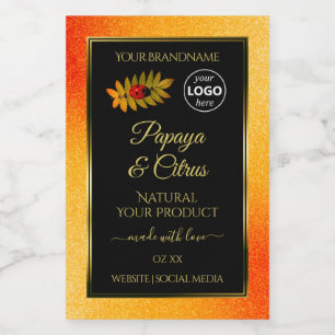 Orange Glitter Black Product Labels Ladybug Logo
