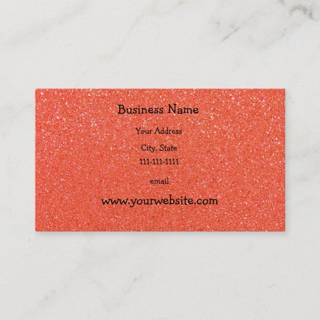 Orange glitter business card (Front)