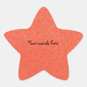 Orange glitter star sticker