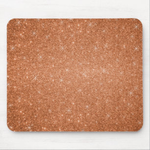 Orange glitter stars mouse mat