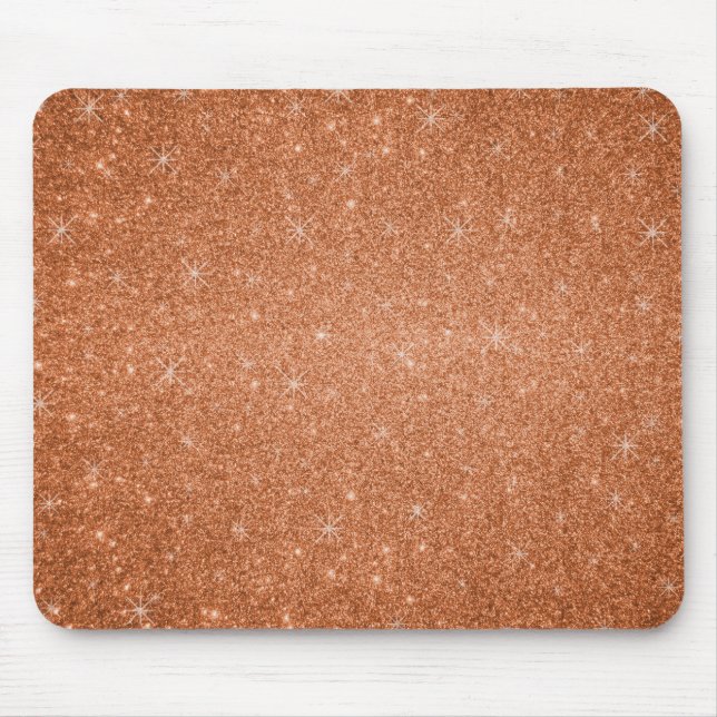 Orange glitter stars mouse mat (Front)