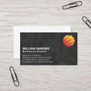 Orange Globe Modern Logo Business Card