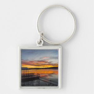 Orange Glory Morning Painterly Key Ring