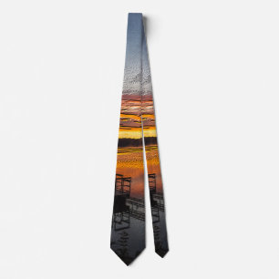 Orange Glory Morning Painterly Neck Tie
