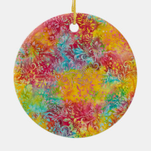 Orange Glow Ceramic Tree Decoration