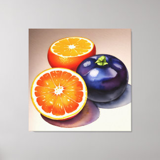 Orange Glow Watercolor Canvas Print