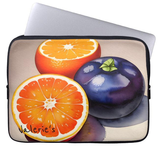 Orange Glow Watercolor Laptop Sleeve (Front)