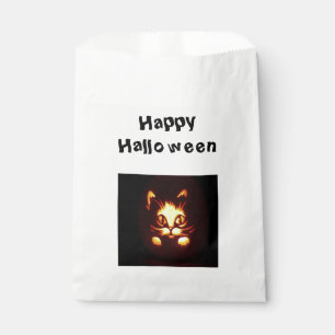 Orange Glowing Halloween Cat Favour Bags