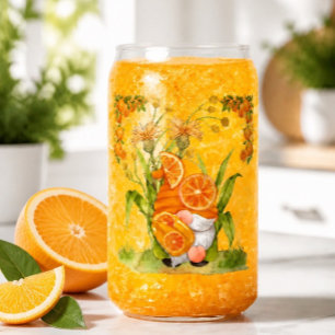 Orange Gnome Can Glass