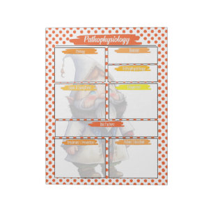 Orange  Gnome Nursing - Pathophysiology Template Notepad