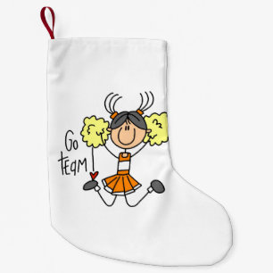 Orange Go Team Cheerleader Christmas Stocking