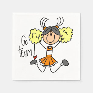 Orange Go Team Cheerleader Paper Napkins