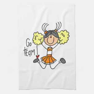 Orange Go Team Cheerleader Tea Towel