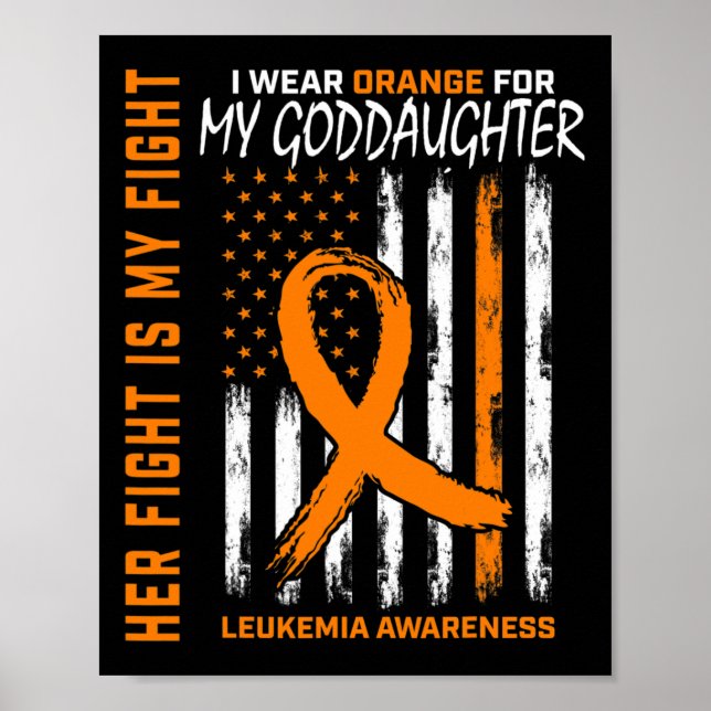 Orange Goddaughter Leukaemia Cancer Awareness Amer Poster (Front)