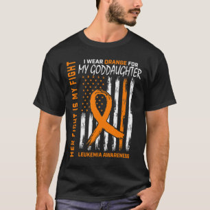 Orange Goddaughter Leukaemia Cancer Awareness Amer T-Shirt