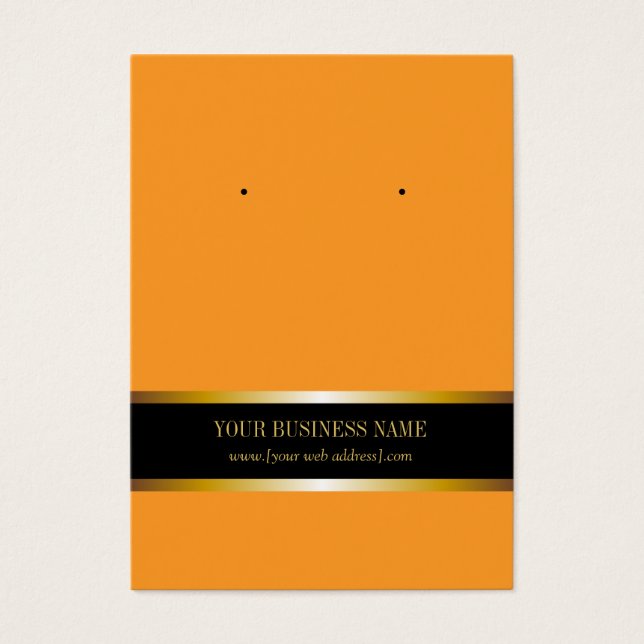 Orange Gold Black Custom Earring Card (Front)