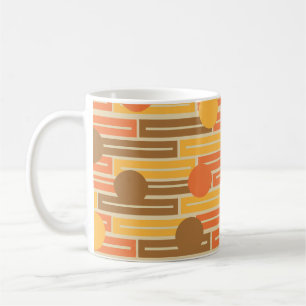 Orange, Gold, Brown Rectangles and Circles Coffee  Mug