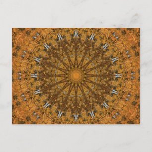 Orange, Gold & Brown  "Seasons: Autumn" Mandala Postcard