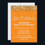Orange Gold Glitter 50th Birthday Let's Celebrate Invitation<br><div class="desc">50th Birthday Party invite Fifty,  Let's celebrate digital Any Age,  Instant download Fifty 51st 52nd,  Personalised Fiftieth 53rd 54th 55th,  Elegant Milestone template Golden Glam,  Custom 50 56th Personalised Confetti,  Adult Calligraphy Modern Stylish script,  Chic trendy simple for her,  Bling 57th 58th 59th celebration,  60th Sixtieth Sixty 60 61st</div>