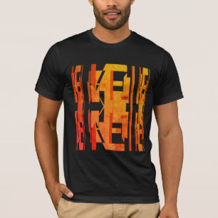 Orange Gold Shades MCM Look Faded Effect Design T-Shirt
