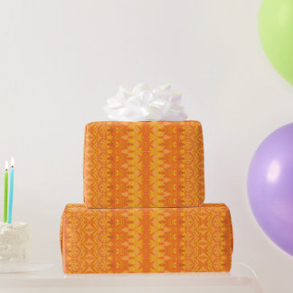 Orange & Golden Yellow African Ornamental Pattern Wrapping Paper