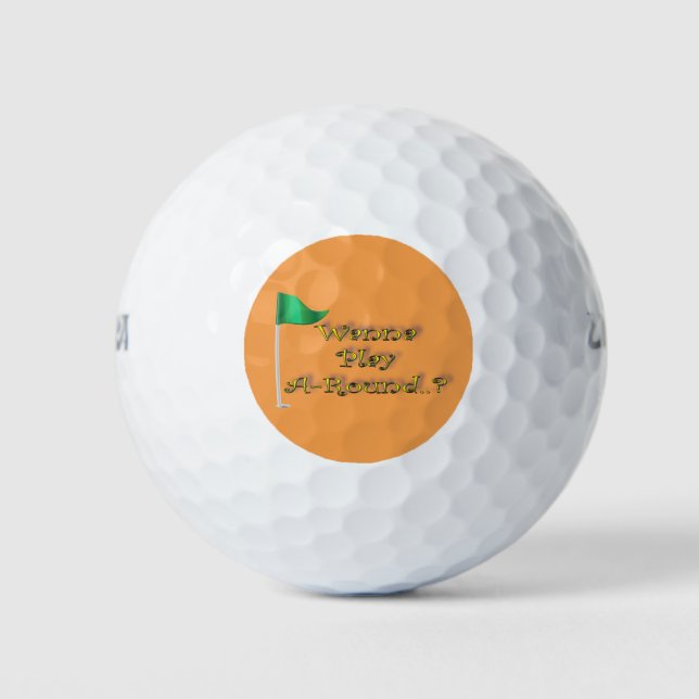 Orange Golf Play A Round Funny Humour Balls (Front)