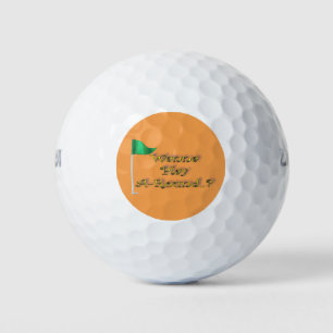 Orange Golf Play A Round Funny Humour Golf Balls