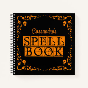 Orange Goth Spell Book Personalised